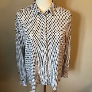 Velvet Heart Black and White Print Blouse Size S
